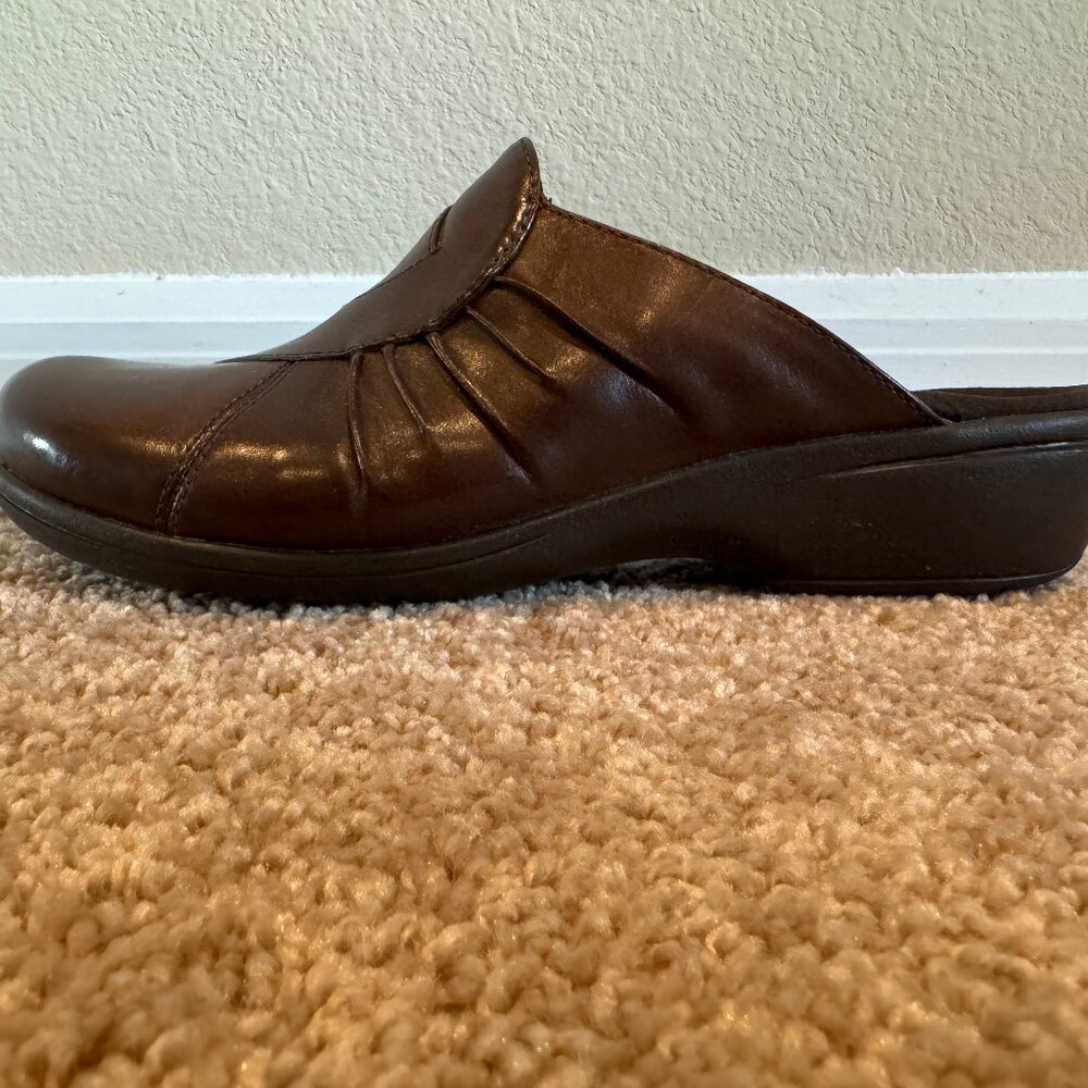 Brown Clarks Artisan Clogs